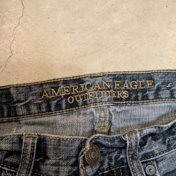 American Eagle Mens 28x32 (28x30.5) Denim Jeans Straight Leg Original Blue - Picture 3 of 6